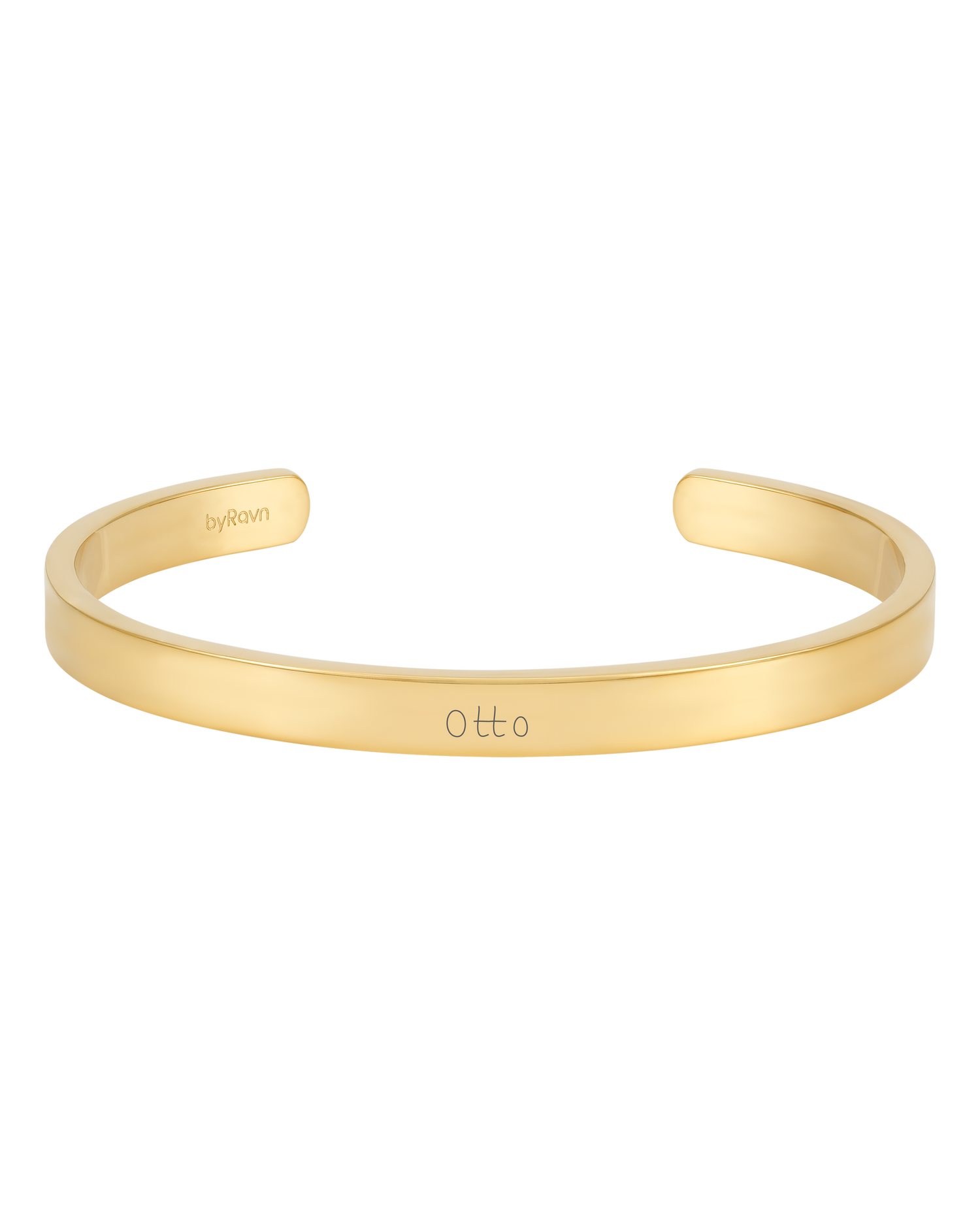 MARS SCRIPT Armband von byRavn aus vergoldetem Edelstahl mit dem Namen "Otto" in Handschrift graviert